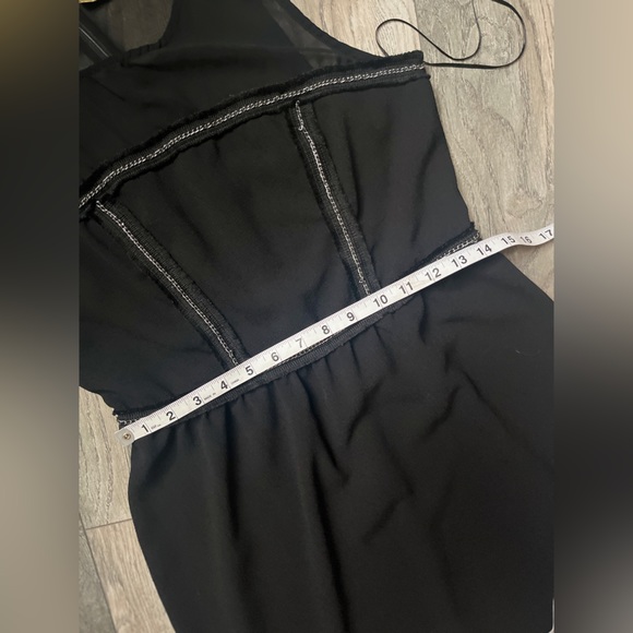 Princess by Vera Wang black mini dress with silver detail and mesh- EUC- size s - Picture 9 of 11